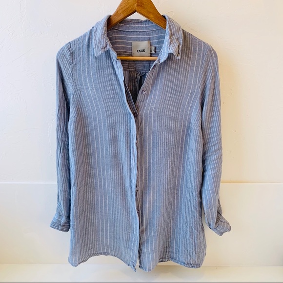 ASOS Tops - ASOS open back, button down chambray shirt US 6